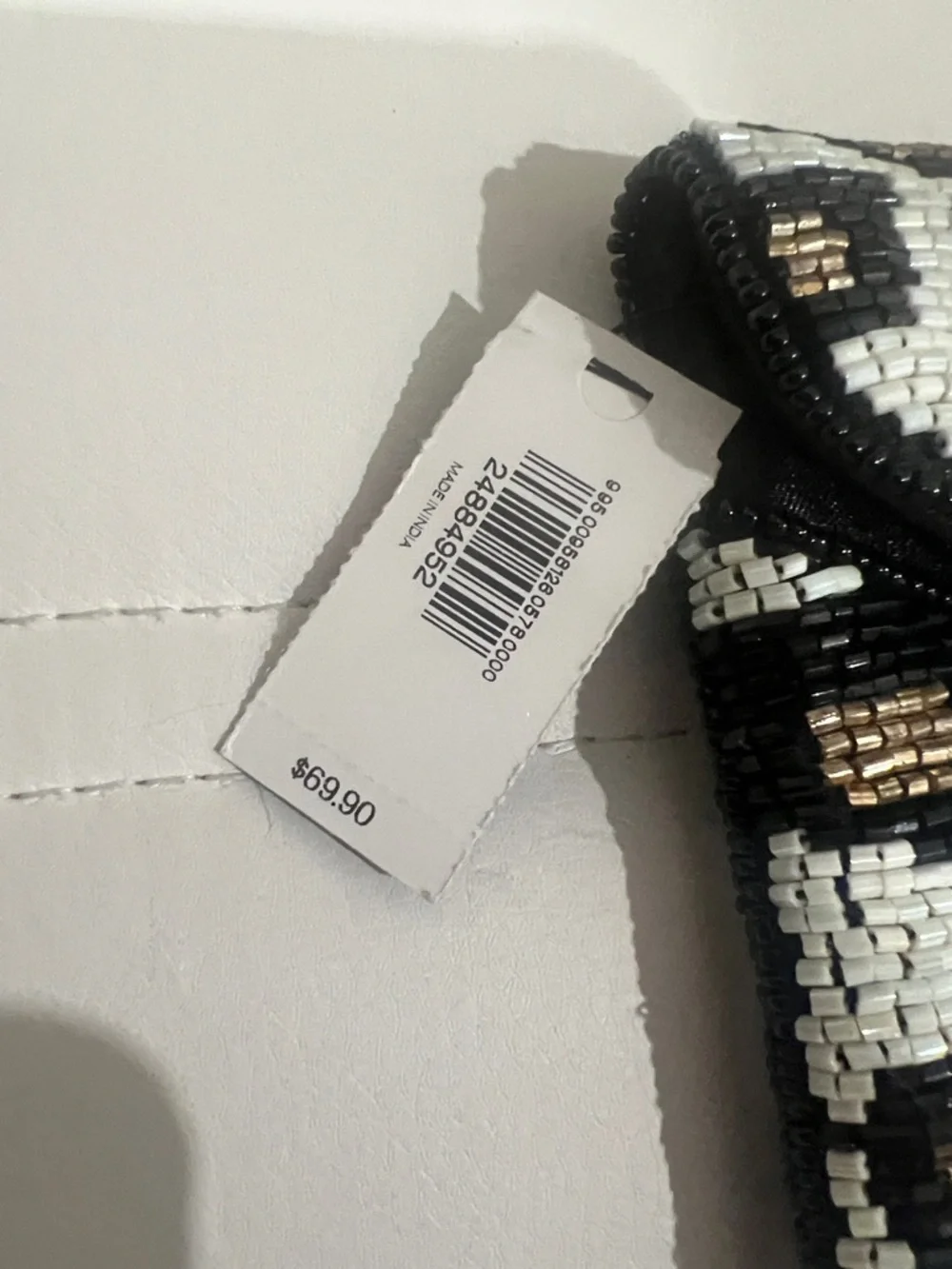 Express Beaded Leopard Envelope Clutch - Black, White & Gold NWT‎ - Picture 5 of 10